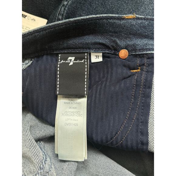 NWT 7 for All Mankind Luxe Vintage Lotta Jean Cisco Dark Wash High Rise Size 31 - Picture 7 of 9